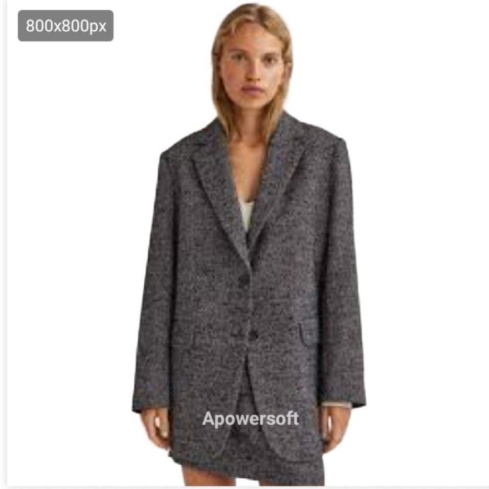 Vintage Burberry gray plaid oversized blazer - Picture 1 of 11